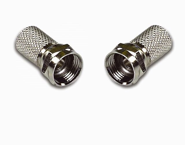 2 X F PLUG CONNECTOR RG6 TWIST ON SCREW Connector