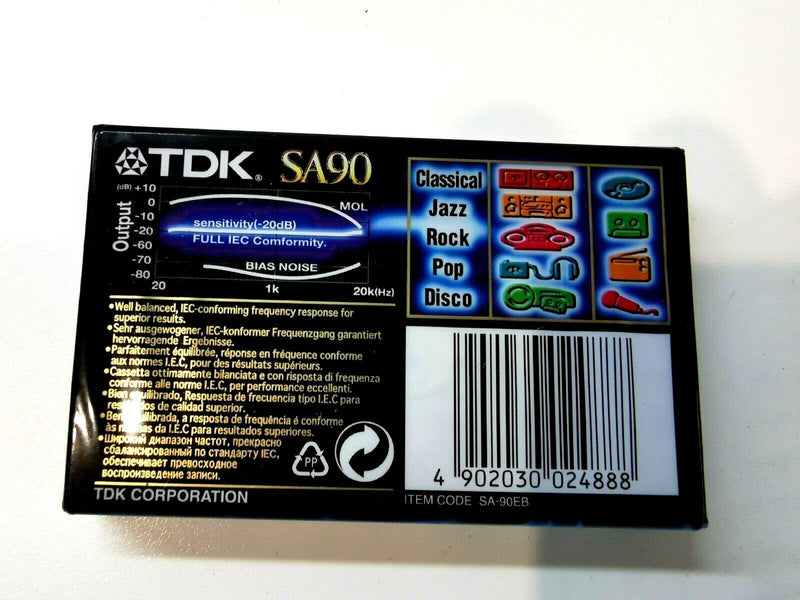 TDK SA90 CHROME Blank Cassette Tape IECII Type HIGH Position - SEALED NEW