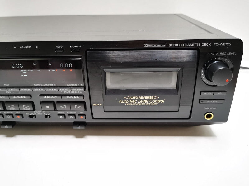 SONY TC-WE725 Twin Cassette Tape Deck in SILVER **SERVICED 1 Year Warranty**