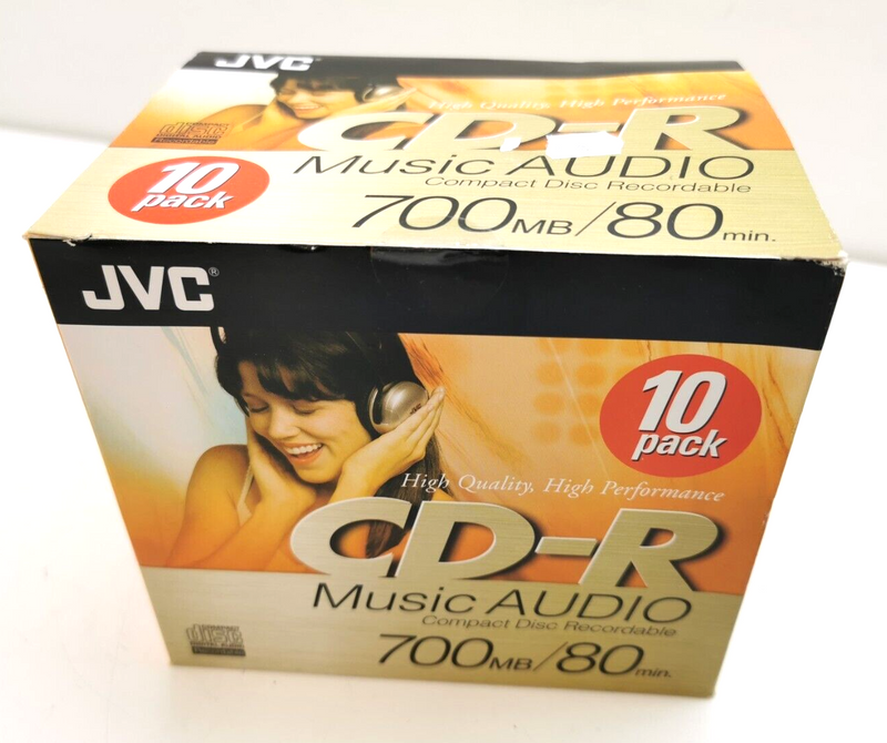 JVC CD-R 80 CD-RA80DE - 10 PACK - Digital Audio Music Blank CDR - NEW & SEALED
