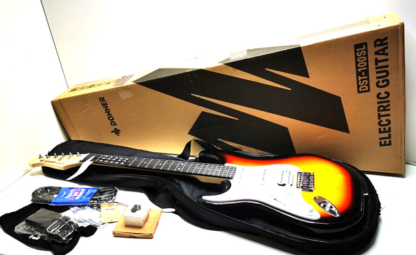 Donner DST 100SL Left Handed Sunburst Electric Guitar for Beginners