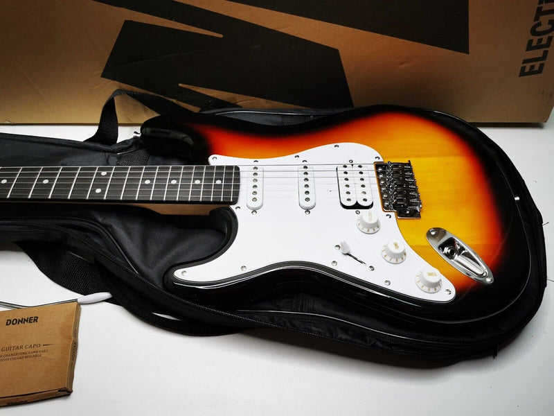Donner DST 100SL Left Handed Sunburst Electric Guitar for Beginners