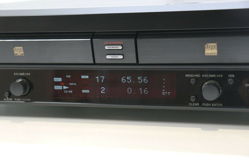 SONY RCD-W100 dual CD Player / CD Recorder twin deck & remote - BLACK - Serviced