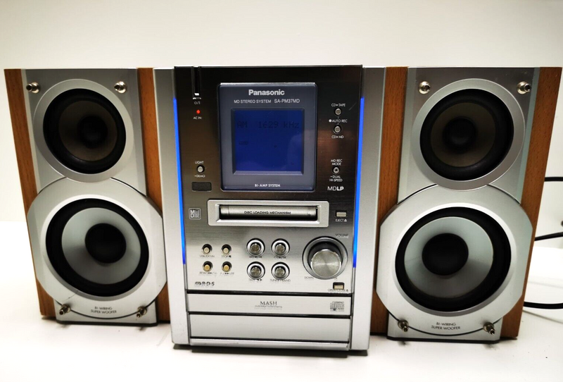 PANASONIC SA-PM37MD Minidisc CD Tape Stereo mini system serviced 1 year warranty