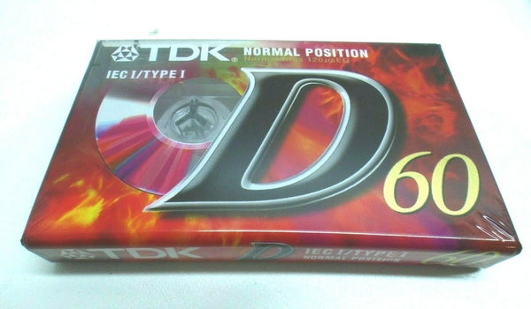 TDK D60 Ferric Blank Cassette Tape IEC I Type Normal Position - SEALED NEW