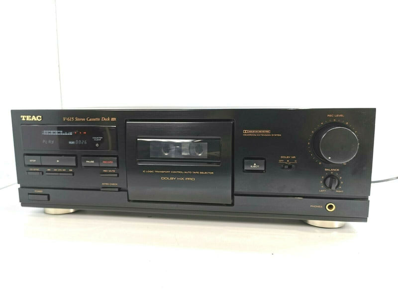 TEAC V-615 Single Cassette Tape Deck in Black *SERVICED* – The Hifi Guy